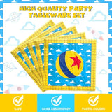 Cartoon Toy Baby Shower Supplies Tableware Set, Baby Shower Decorations Boy, Blue Toy Theme Inspired Story It'S A Boy Story Decorations, Plates, Napkins, Forks, Serves 24 Guests