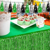 4P Black Silver Green Tassel Banner Garland Metallic Foil Fringe Banner Tinsel Tassels Streamer Banner Backdrop For Parade Floats, Graduation Decorations, Halloween, Christmas Decorations