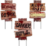 Halloween Decorations, 3 Pack 19" x 16" Yard Signs Stakes Props Outdoor Decor Scary Zombie Vampire Graves Holiday Party Supplies