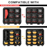 Storage Case For Milwaukee M18 M12 Battery - Waterproof Power Tool Box Storage Bag With 9 Adjustable Dividers For Milwaukee Battery & Charger Holder 2.0/3.0/4.0/5.0/6.0/6.5/8/9.0/12.0-Ah (Case Only)