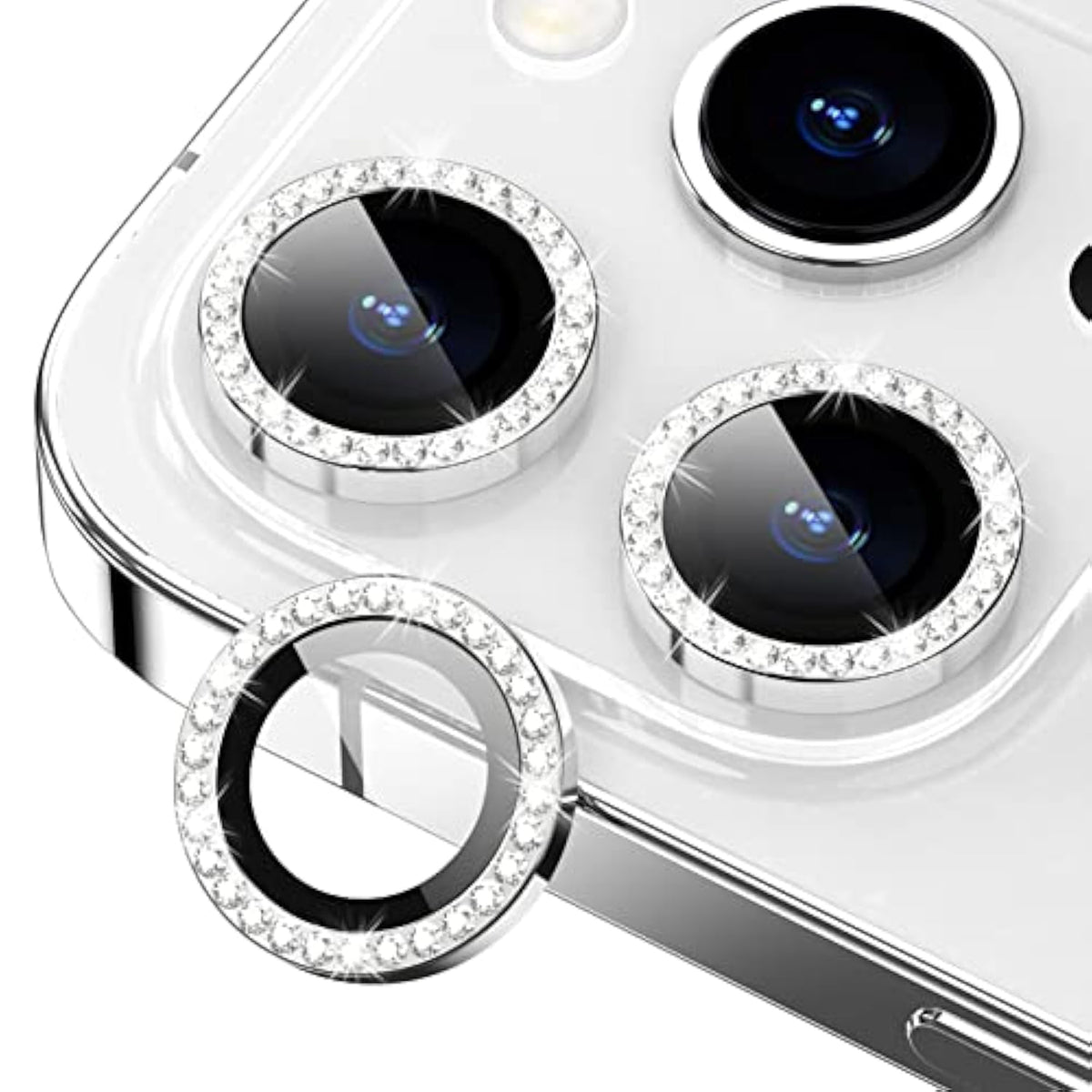 iPhone 14 Pro Max Camera Lens Protector Metal 9H Scratchproof Silver