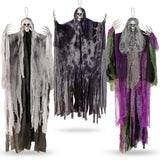 3PCS Hanging Halloween Skeleton Ghosts Decorations for Outdoor Indoor