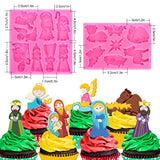 2Pcs Christmas Fondant Molds Nativity Silicone Moulds Night Of Birth Resin Baking Molds Jesus' Birth Theme Cake Decorating Molds For Xmas Handmade Diy Candy Chocolate Cookie Sugarcraft