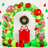 137pcs Christmas Balloon Arch Red Green Gold with Foil Balloons Kit