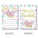 Ice Skating Birthday Party Invitations Supplies Fill-In Set Of 20With Envelopes Skating Birthday Bash Invites Cards, Double Sided