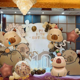 7-Pc 24" Capybara Foil Balloon Set Cute Animal Party Decorations