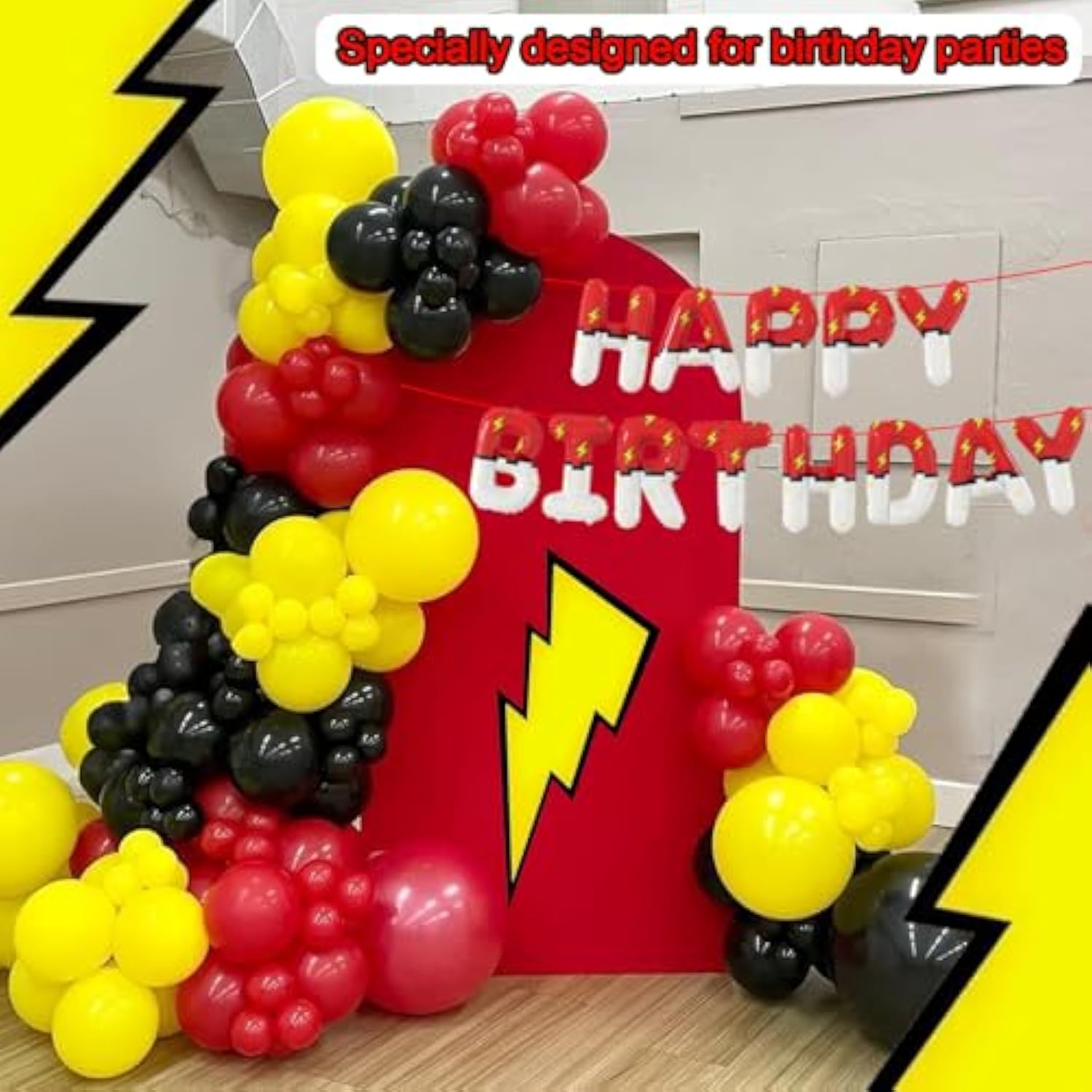 Red & White Cartoon Theme Happy Birthday Foil Balloons for Kids' Parties & Anniversaries