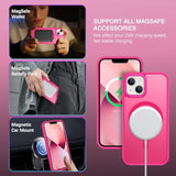 For Iphone 13 Mini Phone Case, Iphone 13 Mini Case [Compatible With Magsafe] Translucent Matte Magnetic Slim Thin Shockproof Women Men Protective Cases Cover 5.4" 2021, Hot Pink