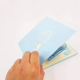 New Baby Card - Baby Shower Card, Baby Shower Greeting Card, New Baby Pop Up Card, Baby Shower Pop Up Card, Baby Crib Card Baby Crib Pop Up Card (Blue)