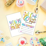 10Th Birthday Invitations, Out Single Digits Double-Sided Fill-In Invite Cards For Birthday Party?Boys, Girls, Kids, Teen, 20 Invitations With Envelopes, Decorations,Party Favor And Supply-B14