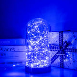2Pack Blue Fairy Lights Battery Operated With Timer, Waterproof 33Ft 100Led String Lights Indoor Outdoor For Bedroom, Ch