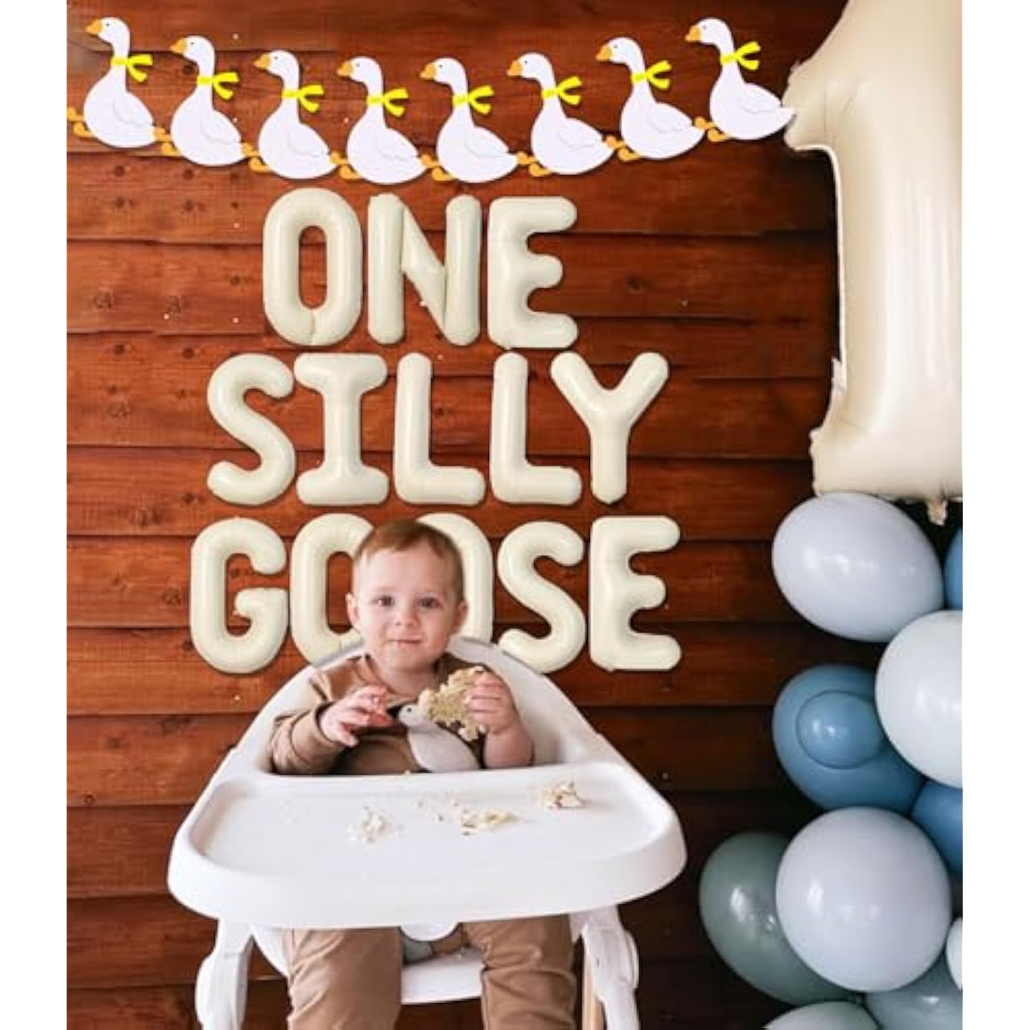 One Silly Goose 1St Birthday Balloons Banner Party Decorations Silly Goose Banner Balloons For Girls Boys Baby Shower Goose Theme Garland First Birthday Decor Party Supplies