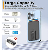 Ultra Slim Silicone Phone Wallet with Stand, Sticky Card Holder - Black