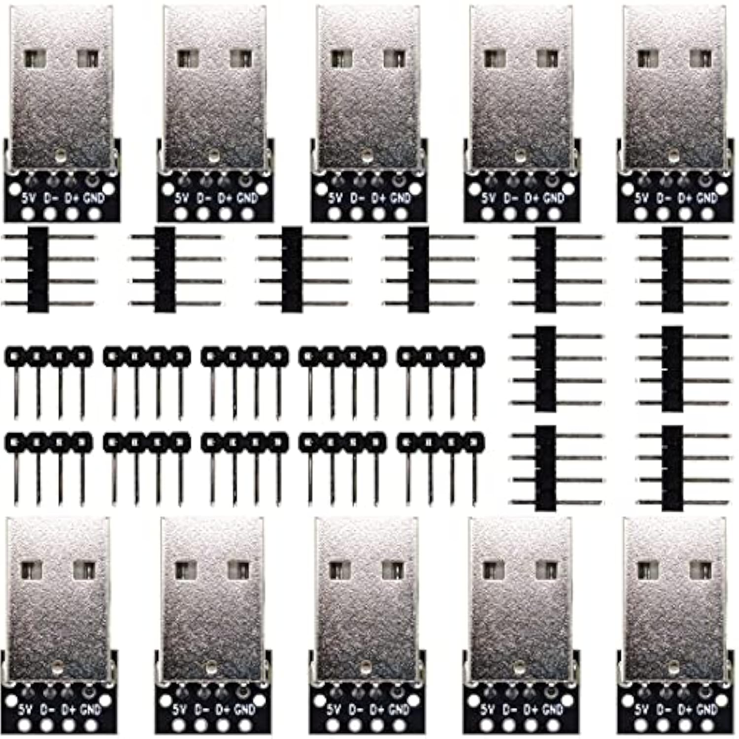 10Pcs Usb Type A Male Breakout Board Adapter 4 Pin 2.54Mm Pitch Breakout Adapt