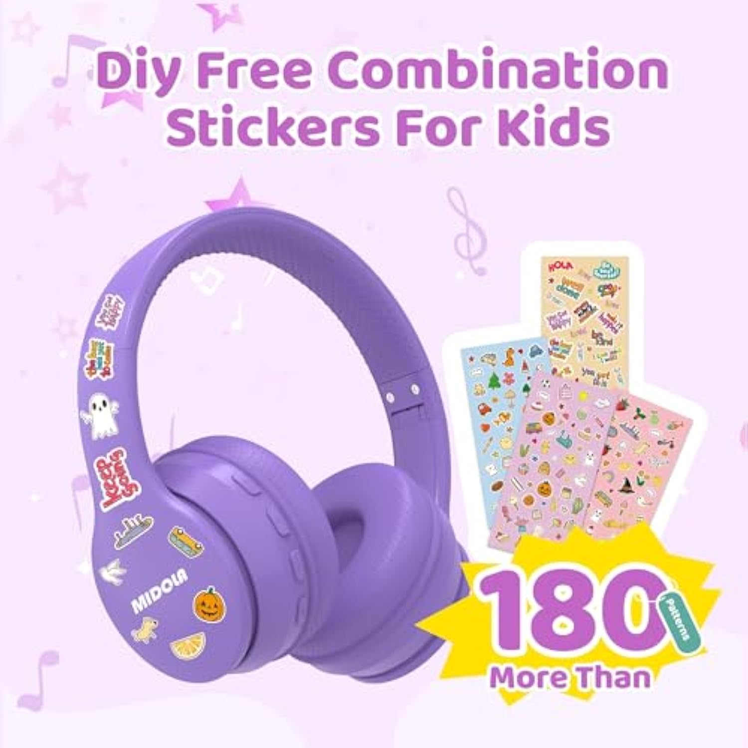 Headphones Bluetooth Wireless Kids Volume Limit 85Db /110Db Over Ear Foldable