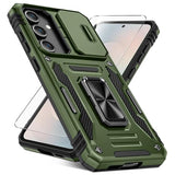 for  Galaxy S25 FE Case [HD Screen Protector] [Full Camera Lens Cover] [360°Rotated Kickstand Ring] [Heavy Duty Protection] Hard Rugged