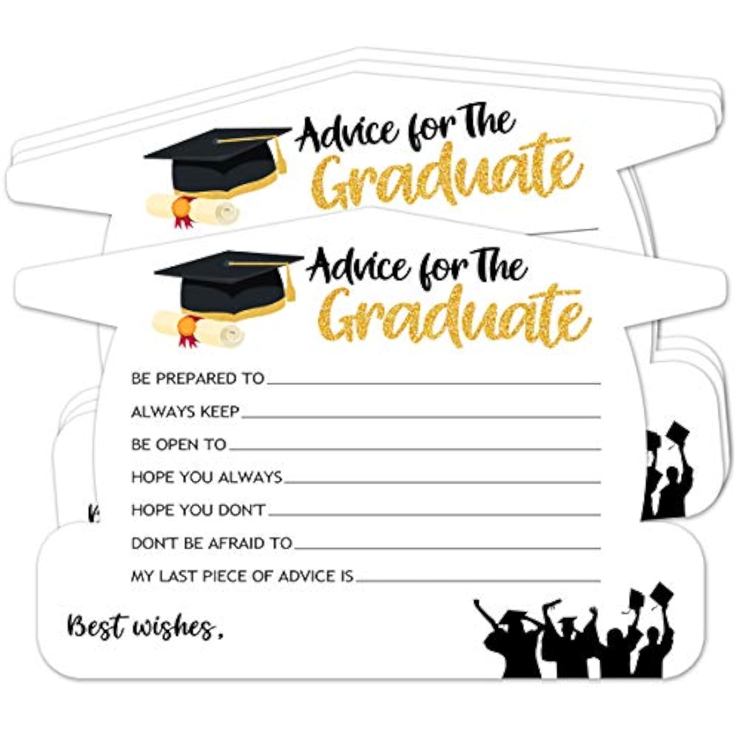 2025 Graduation Advice Cards For The Graduate - Graduation Party Games Ideas Activities Supplies - Grad Celebration - For Graduate Decorations Favor, High School And College(Shaped)(30 Pack)