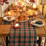 Green Red Plaid Christmas Table Runner, Winter Holiday Table Runners 72 Inches Long, Xmas Decorations Indoor Outdoor Farmhouse Home Kitchen Dining Party Decor