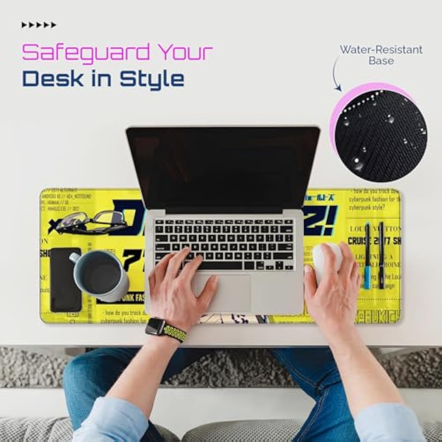 Large Gaming Mouse Pad 31.5 X 11.8 Inches Xxl Extended For Mouse And Keyboard Non-Slip And Water Resistant Surface With Anime Cute Girl Design Cyberpunk Ideal For Competitive Gaming League