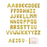 58 Pc Gold Letter Balloons: Mylar A-Z & Vowels for Custom Party Banners