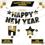 Gold & Black Happy New Year Banner 10ft Party Decorations 2026