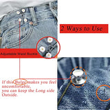 4 Set Pant Waist Tightener, Adjustable Waist Buckle Set, Extra Button For Jeans To Make Tighter, Button Adjuster For Pants, Jeans, Skirts, Sleeves, (Black)