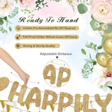 Pre Strung Love Laughter Happily Ever After Banner Glitter Bridal Shower Decorations Bachelorette Party Decor For Love Married Wedding Shower Engagement Party Banner(Champagne Gold)