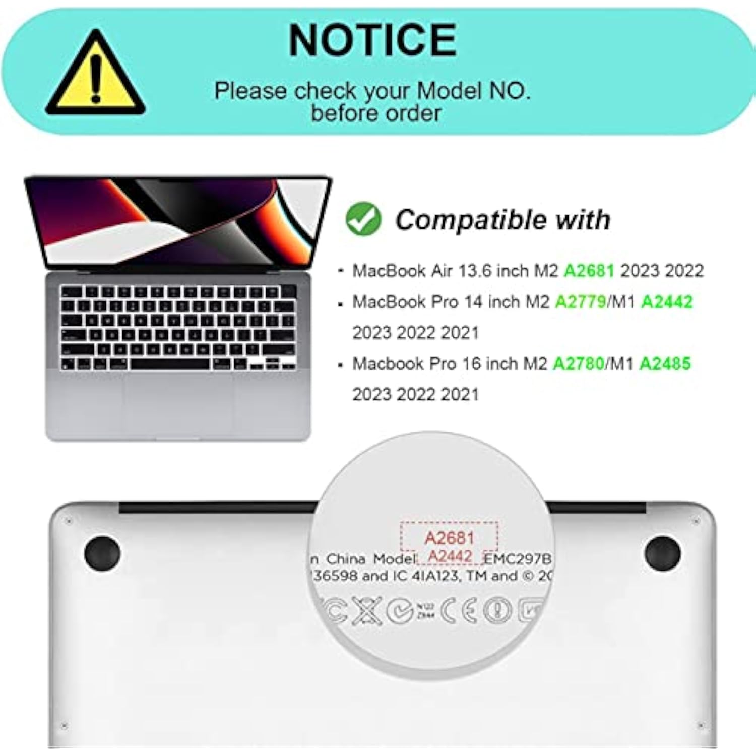 Silicone Keyboard Cover For 2023 Macbook Air 13.6 15.3 Inch A2681 A2941/Macboo