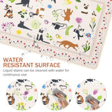 Cute Cats Desk Mat For Keyboard And Mouse,Boho Floral Xxl Large Mouse Pad,35.4X15.7In Non-Slip Rubber Base Keyboard Pad Waterproof Desktop Mat For Laptop Computer Work Game Home Office-Beige