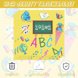 40-Piece Back to School Party Set with Yellow Arithmetic Plates and Napkins for 20 Guests