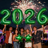 40in Dark Green 2026 Number Balloons Large New Year Party Decor