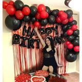 50pcs Black Red White 12 Inch Latex Balloons Confetti Party Decorations