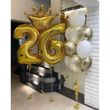 Gold 24 Number Balloons, 40 Inch Giant Number 24 Balloons Foil Mylar Helium Gold Number Balloons For 24Th Birthday Party Supplies Anniversary Event Celebration Decorations