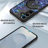 OOK Case for Samsung Galaxy S25 Plus 6.7 Inch (Wireless Charging Compatible) Purple Floral Flowers Lavender Translucent Phone Cover Soft TPU + Hard PC Anti-Scratch Shockproof Magnetic Case for Women