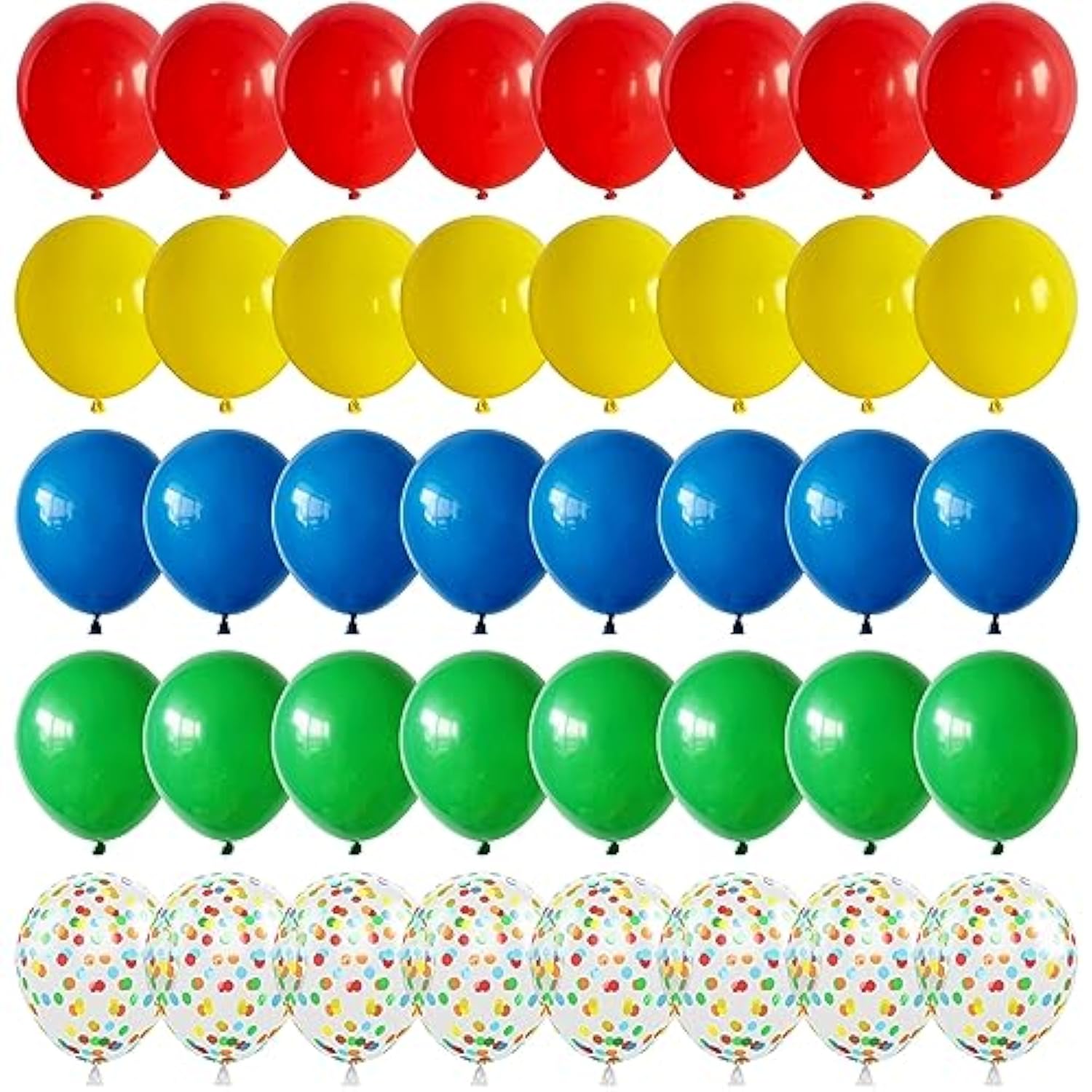 60PCS Rainbow Balloon Set – Bright Multicolor & Confetti Balloons for Kids Birthday and Fiesta