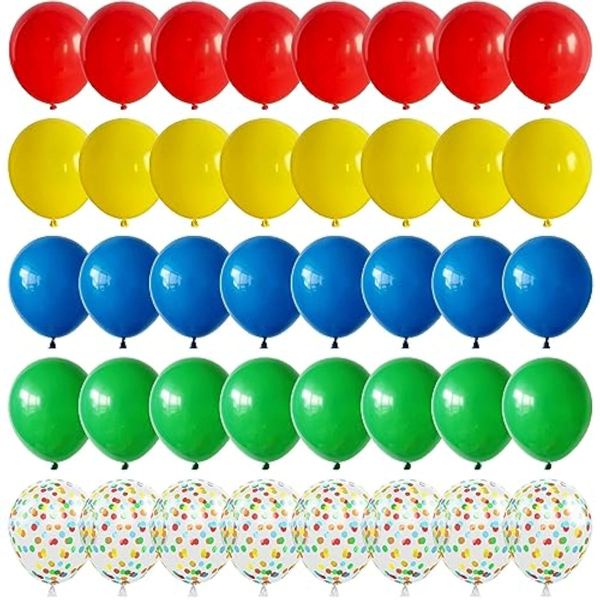 60PCS Rainbow Balloon Set – Bright Multicolor & Confetti Balloons for Kids Birthday and Fiesta