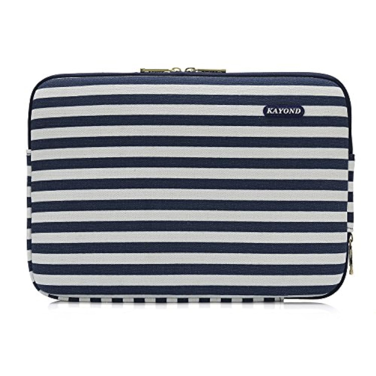 Kayond Canvas Water-Resistant 13 inch Laptop Sleeve -13 inch 13.3 inch Laptop case,12.9 inch Tablet Case Compatible MacBook(13-13.3 inches, Breton Stripe)