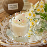 Egg Shaped Glass Scented Candle Funny Fragrance Candle For Birthday The Broken Shell (Little Bear)