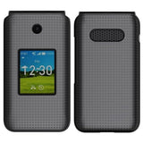 Nakedcellphone Case for AT&T Cingular Flex 2 / Cricket Debut Flex, Slim Hard Shell Protector Cover [Anti-Fingerprint, Grid Texture] for U1030AA / U1030AC Flip Phone (2023) - Black Tread