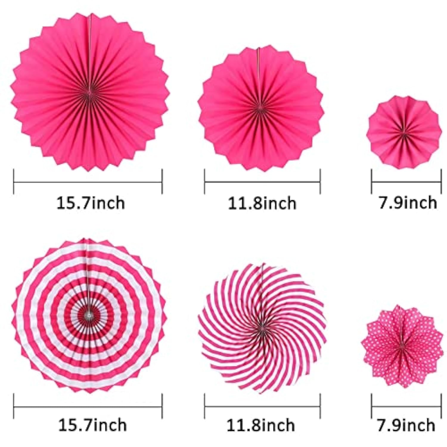 Hawaiian Flamingo Party Decoration Birthday Banner,Hanging Pink Paper Fan Decoration Set Of 6,For Hawaiian Summer Beach Party Birthday Party