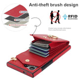 Phone Case For Samsung Galaxy S24 Ultra 5G Wallet Cover With Tempered Glass Screen Protector And Rfid Blocking Ring Card Holder Leather Cell Accessories S24Ultra 24S S 24 24Ultra Women Men Red