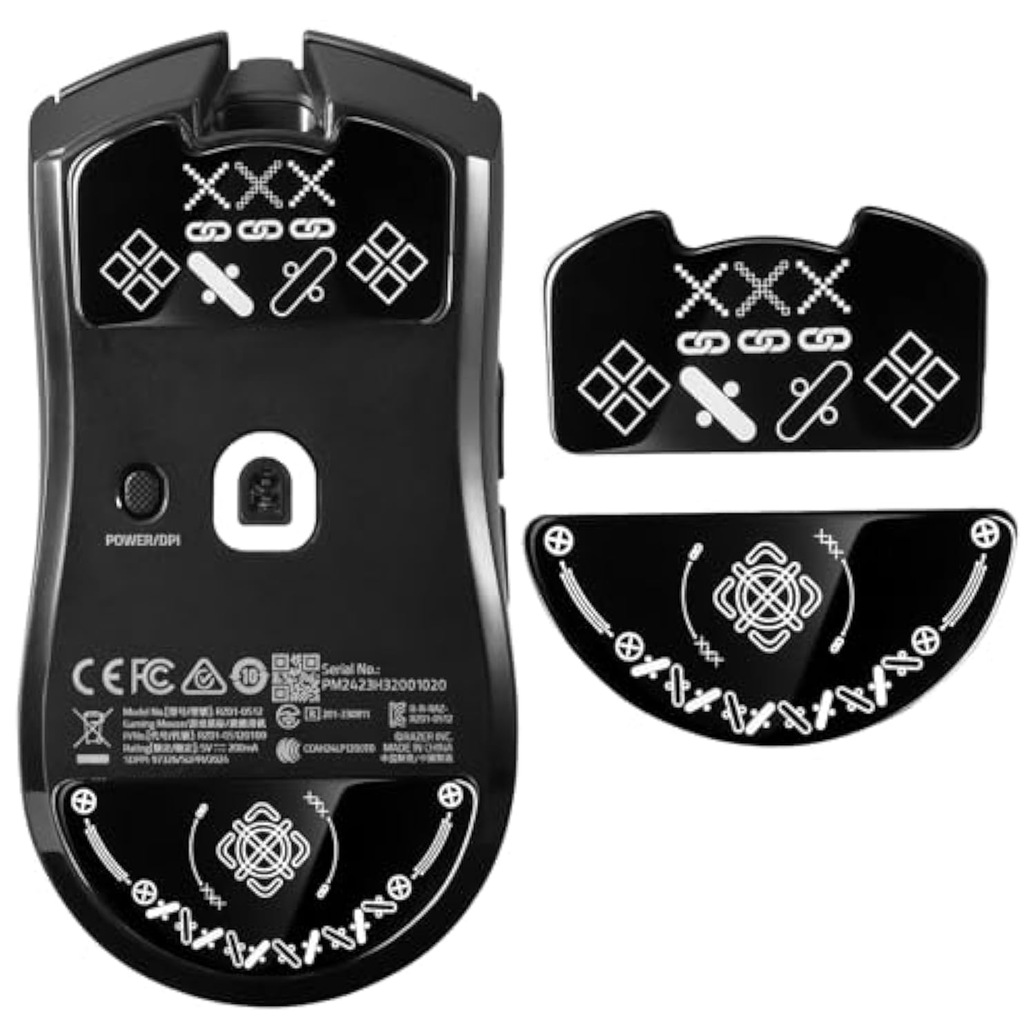 Glass Mouse Skates For Razer Viper V3 Pro Mouse Feet Pads Smooth Durable Slim 2.5D Curved Edge Game Mouse Feet Replacement Accessories (Printing Pattern)