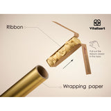 Gold Matte Metallic Wrapping Paper Set 30" With Silk Satin Ribbon & Gift Tags Christmas Gift Wrapping Birthday Baby Shower Wedding Bouquets Handmade Crafts 197"(16.4 Ft) Gold Ribbon