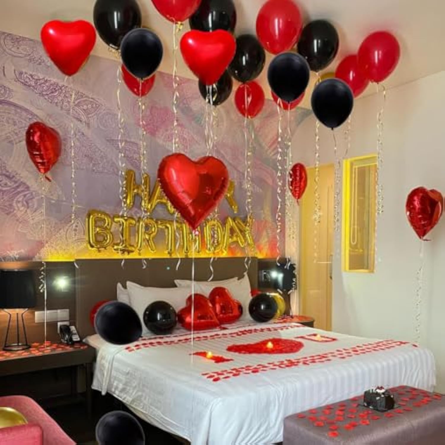 Red Black White Latex Balloons, 60Pcs 12Inch Black Red White Party Bal