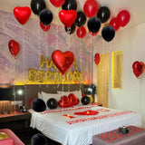 Red Black White Latex Balloons, 60Pcs 12Inch Black Red White Party Bal