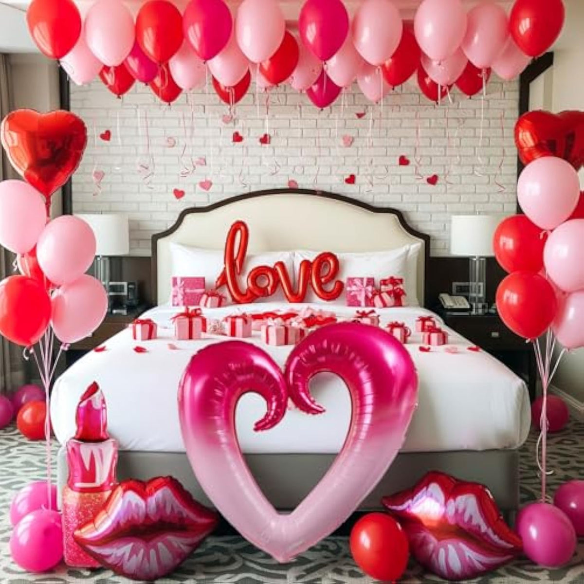 Red Pink Valentines Day Balloon Garland Arch Kit 100+Pcs With Valentin