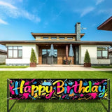 Graffiti Color Birthday Banner, 78×17" Polyester Party Decoration