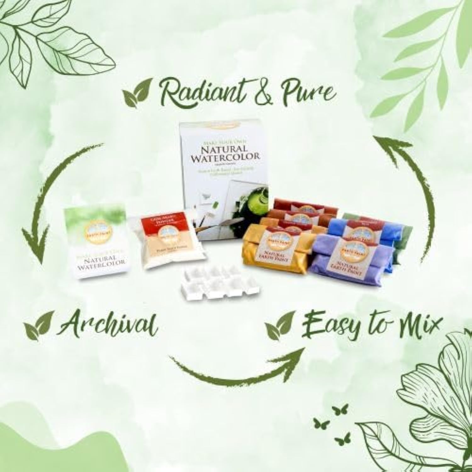 Natural Watercolor Kit | Eco Friendly | Professional Grade | 7 Colors