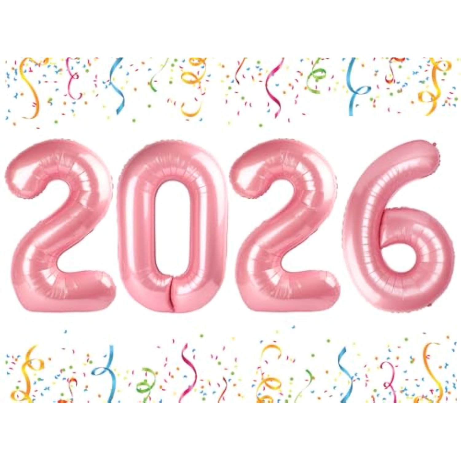 40-Inch Pearl Pink Number 2026 Balloons for New Year, Graduation, and Birthday Decor