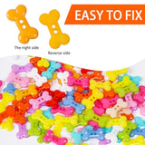 100Pcs Pet Dog Bone Toy Plastic Buttons 2 Holes Sewing Craft 18Mm